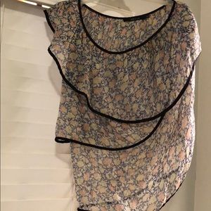 One shoulder floral top